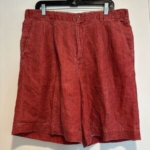Bobby Jones Men’s Size: 36 Lightweight Speckled Red Linen Chino Shorts.